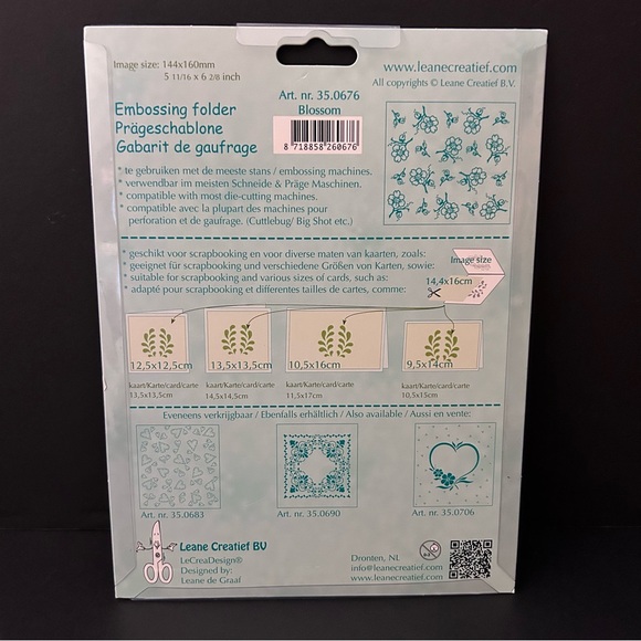 Leane Creatief 6” x 6” embossing folder - BLOSSOM - Picture 3 of 4